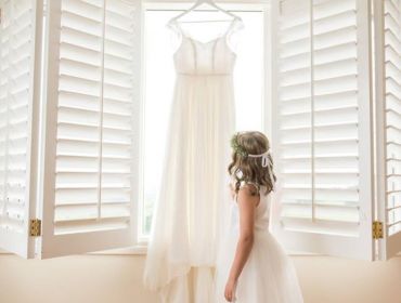 Eagle Ridge Country Estate, Wedding Venue, flower girl with wedding dress